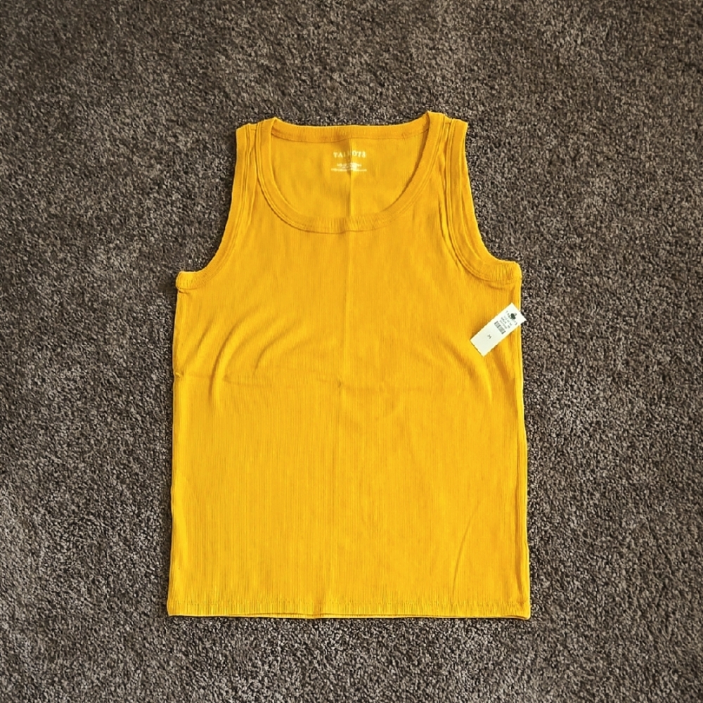 NEW Talbots Golden Yellow Ribbed Tank Top M